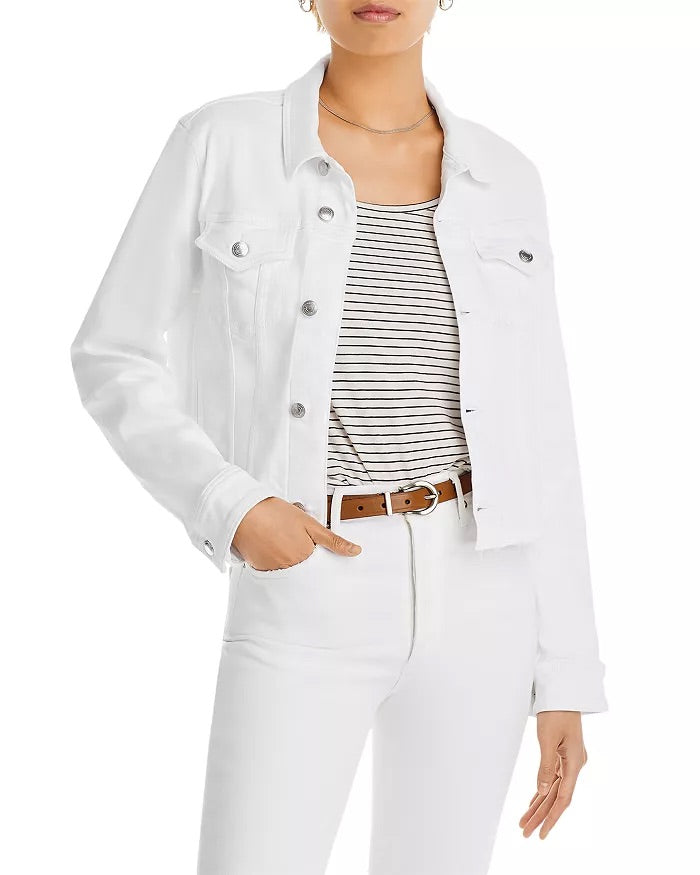 7 For All Mankind - Cropped Classic Trucker Vintage Jacket / White