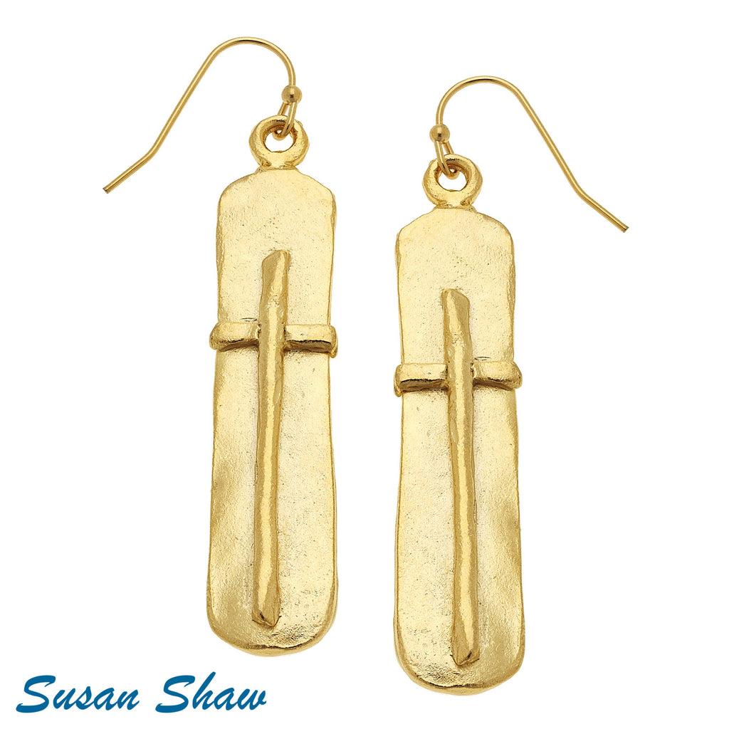 Susan Shaw - Bar Cross Earrings