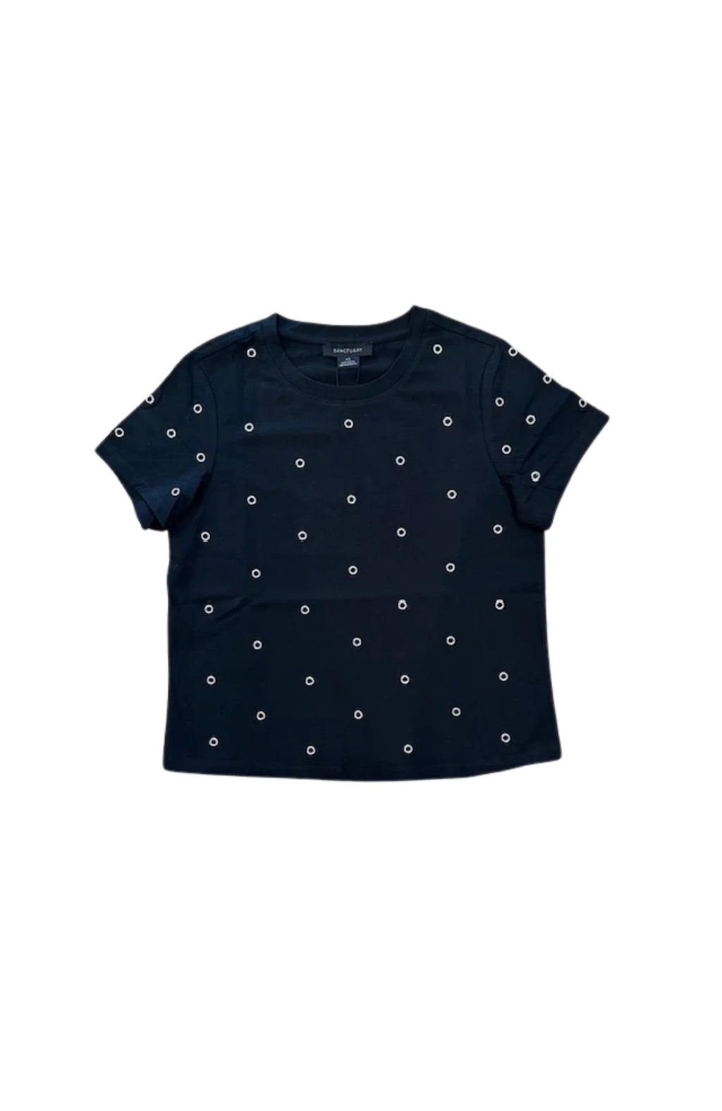 Sanctuary - Embellished Tee / Faded Black with Grommet