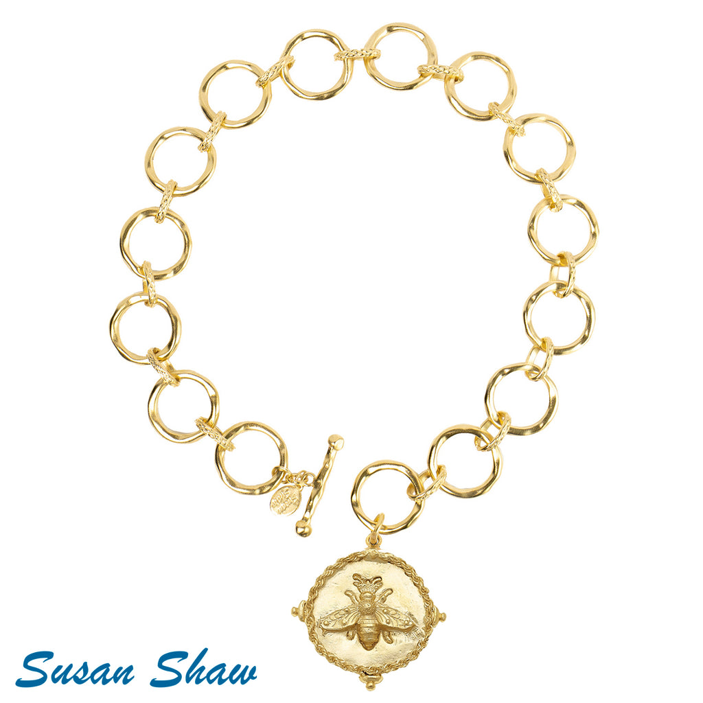 Susan Shaw - Handcast Gold Bee Chain Necklace