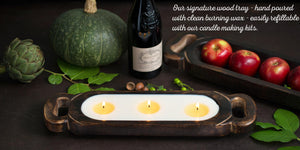 Himalayan Handmade Candles - Wooden candle Tray / Medium