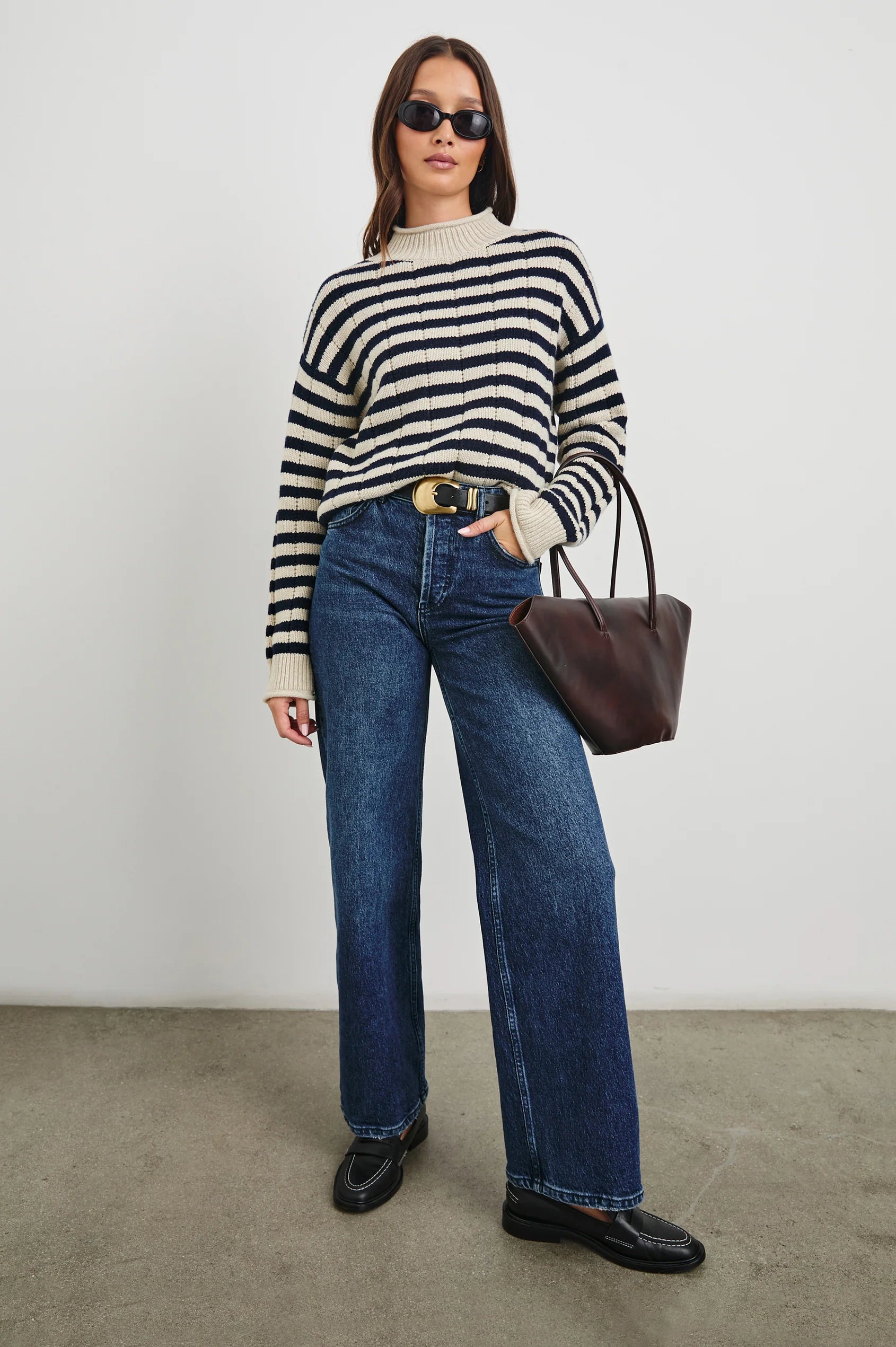 Rails - Corrine Sweater / Oat Navy Stripe