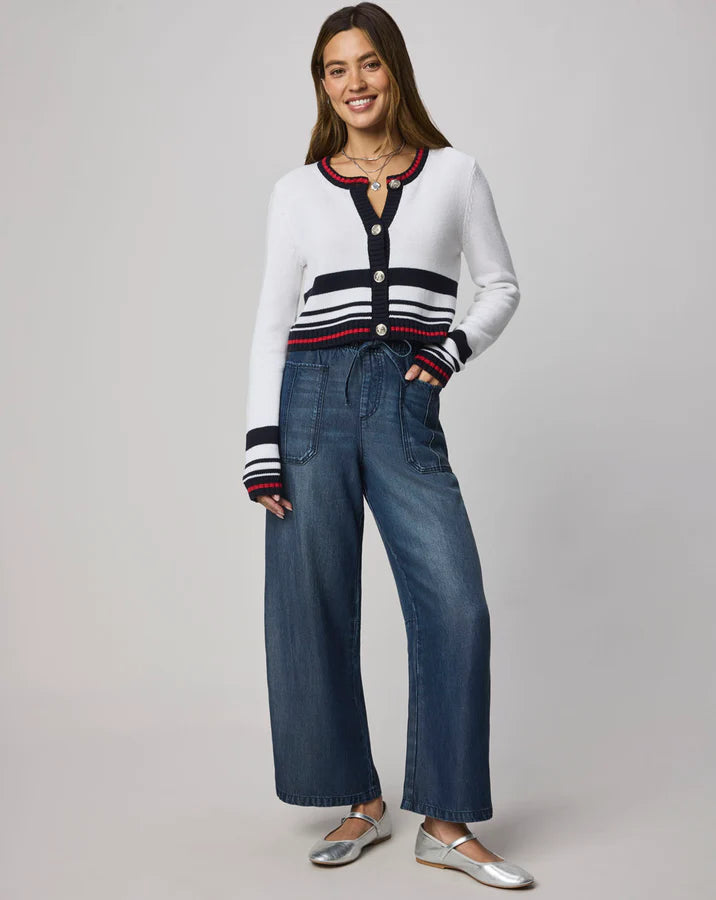Splendid - Sailor Stripe Cardigan / White, Navy and Rouge