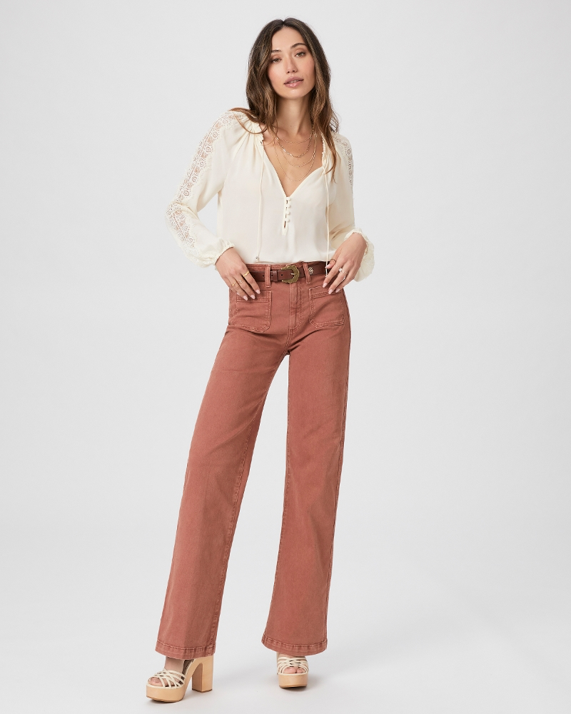 Paige - Leenah 32” Patch Pockets Faux / Vintage Burnt Terracotta