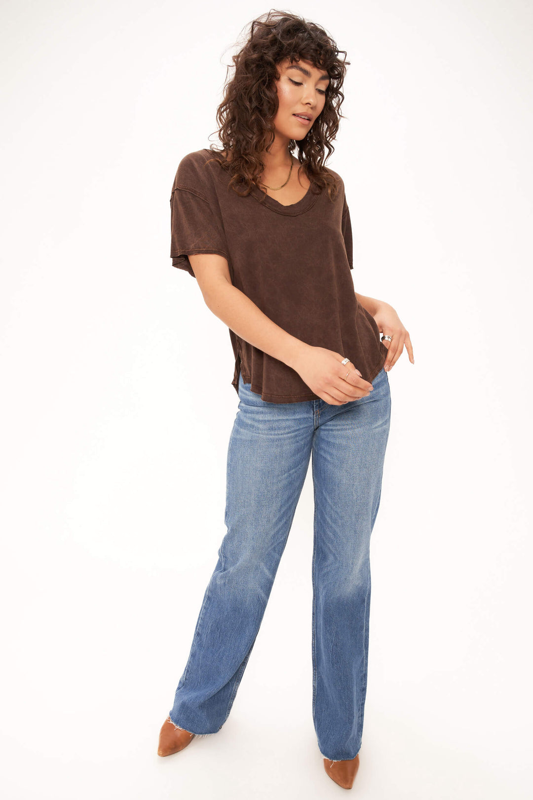 Project Social T - Jade Scoop Neck Tee / Rich Oak