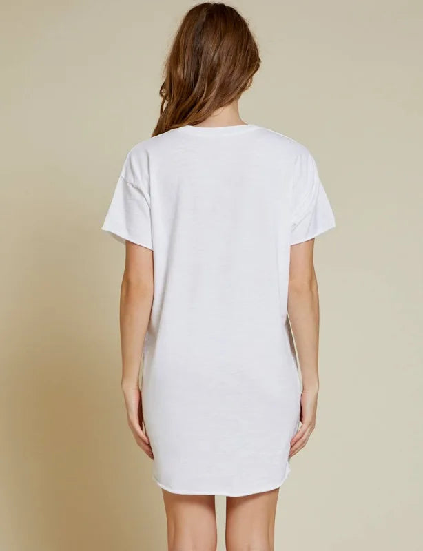 Nation LTD - Rowan T-shirt Dress w/ Snaps / Optic White