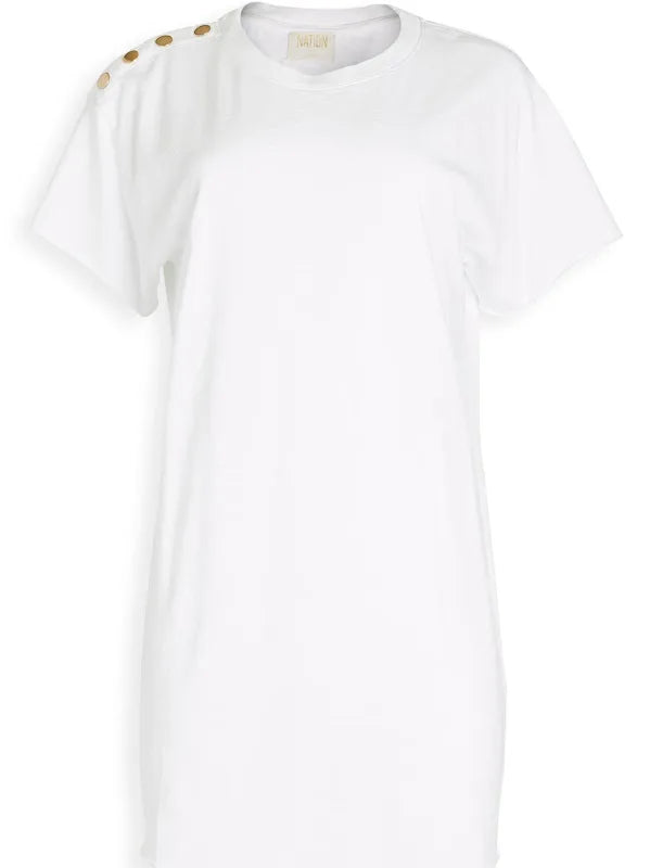 Nation LTD - Rowan T-shirt Dress w/ Snaps / Optic White