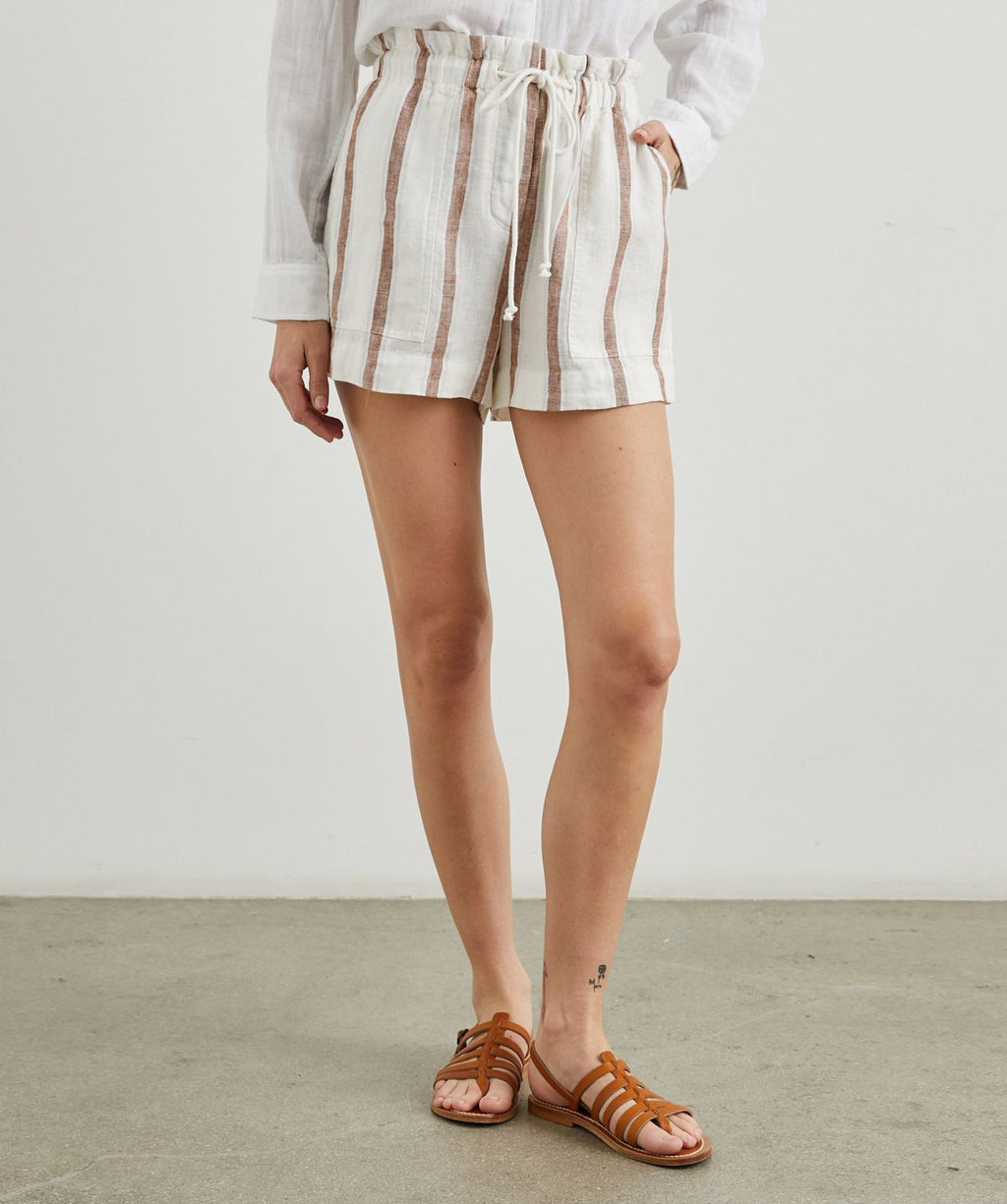 Rails - Foster Striped Shorts / Coconut Stripe