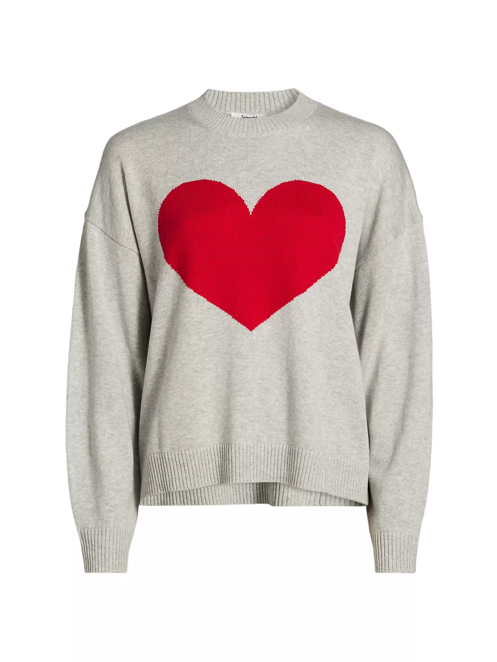 Splendid - Layton Love Sweater / Heather Grey Ruby