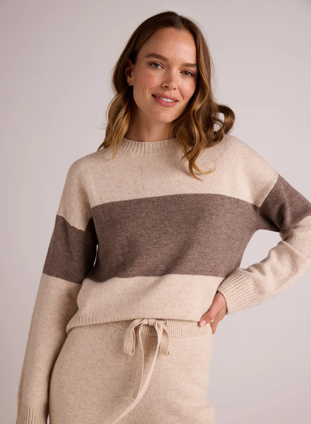 Bella Dahl - Slouchy Crew Neck  Sweater / Oat & Fawn