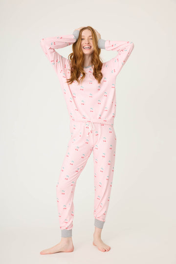 PJ Salvage - Long Sleeve Life is Sweet PJ Set / Ballet Pink