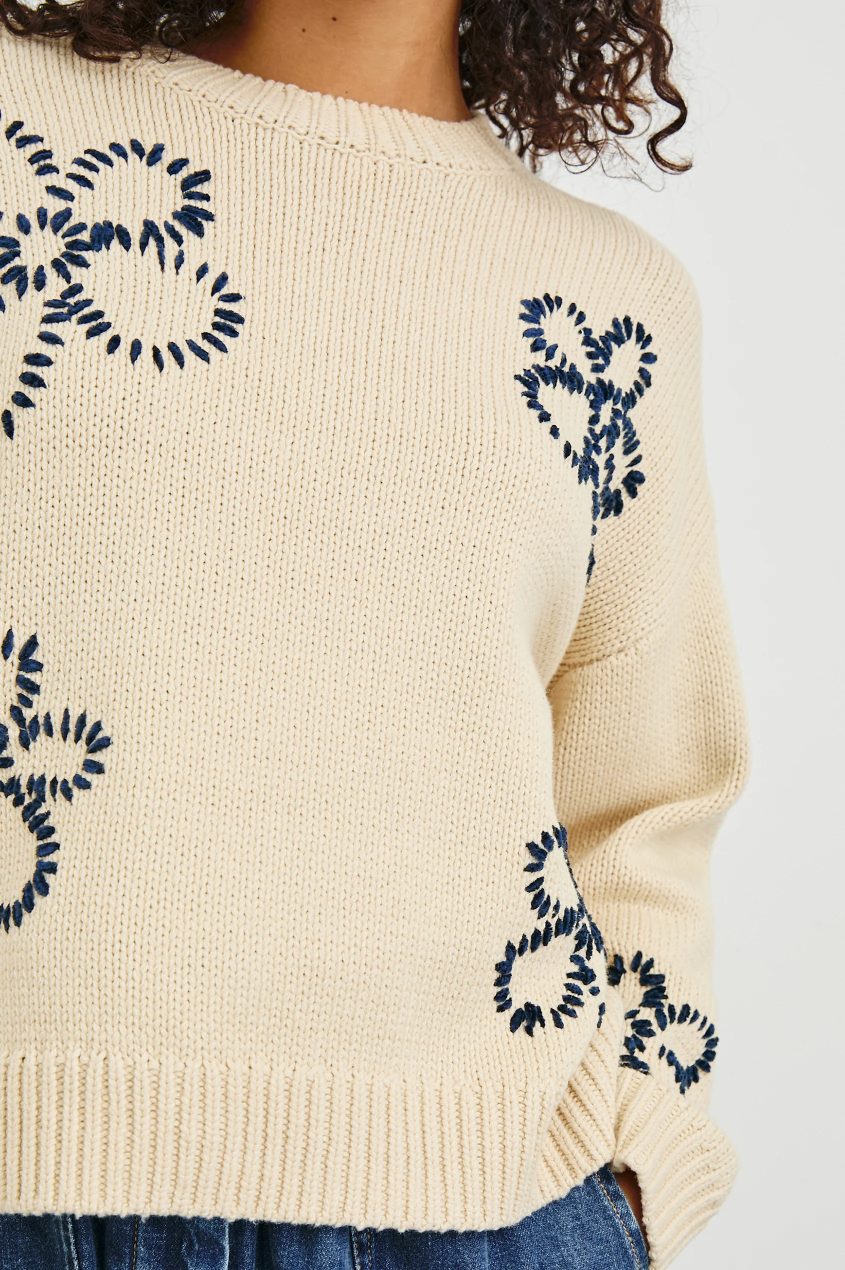 Rails - Zoey Sweater/ Ivory Navy Daises