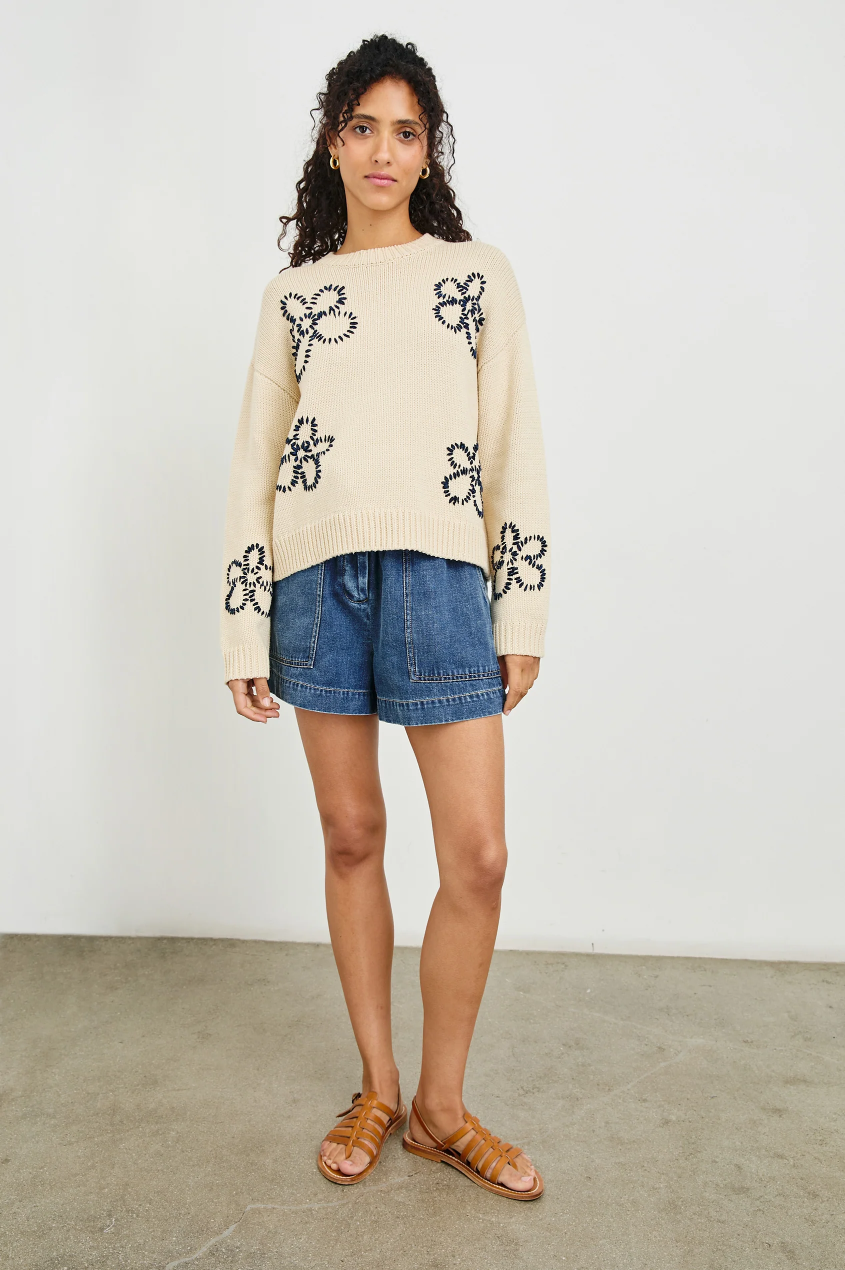 Rails - Zoey Sweater/ Ivory Navy Daises