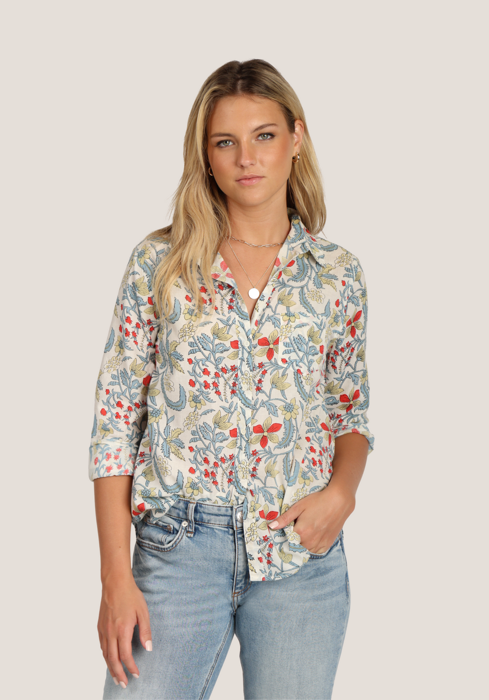 Dylan - 1 Pocket Button-Up / Denim