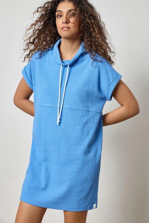 Lilla P - Rolled Sleeve Seamed Dress / Bluejay