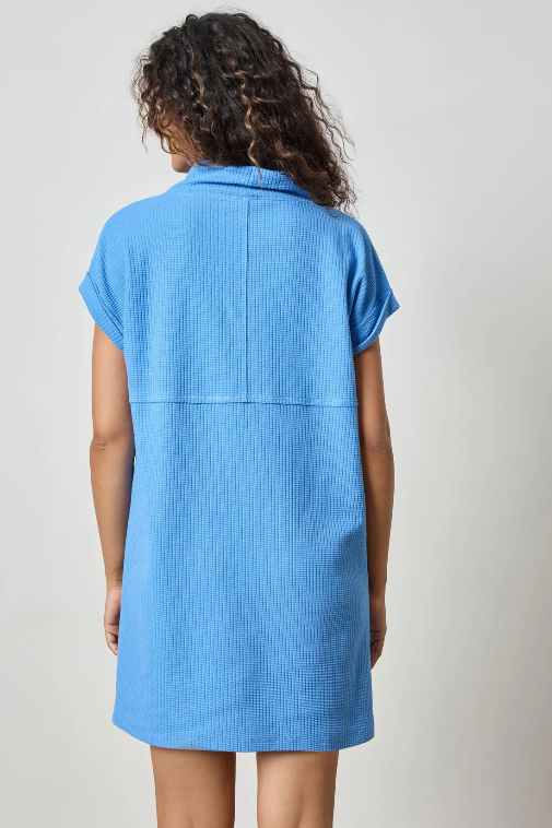 Lilla P - Rolled Sleeve Seamed Dress / Bluejay