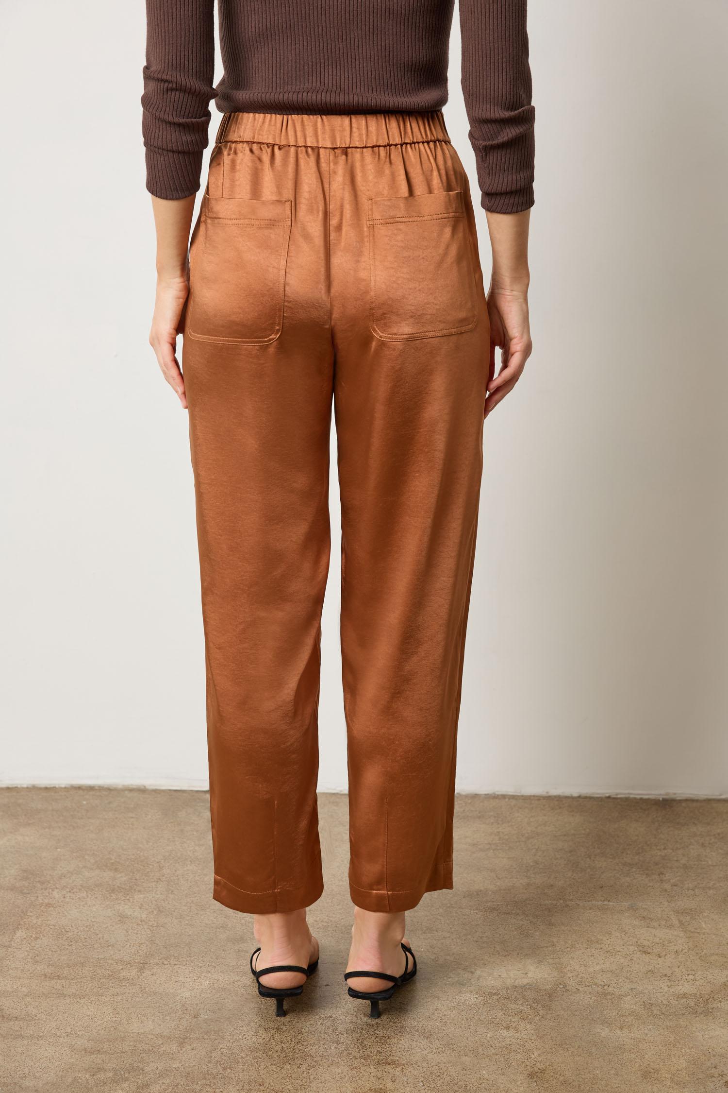 Lilla P - Satin Fly Front Pant / Copper