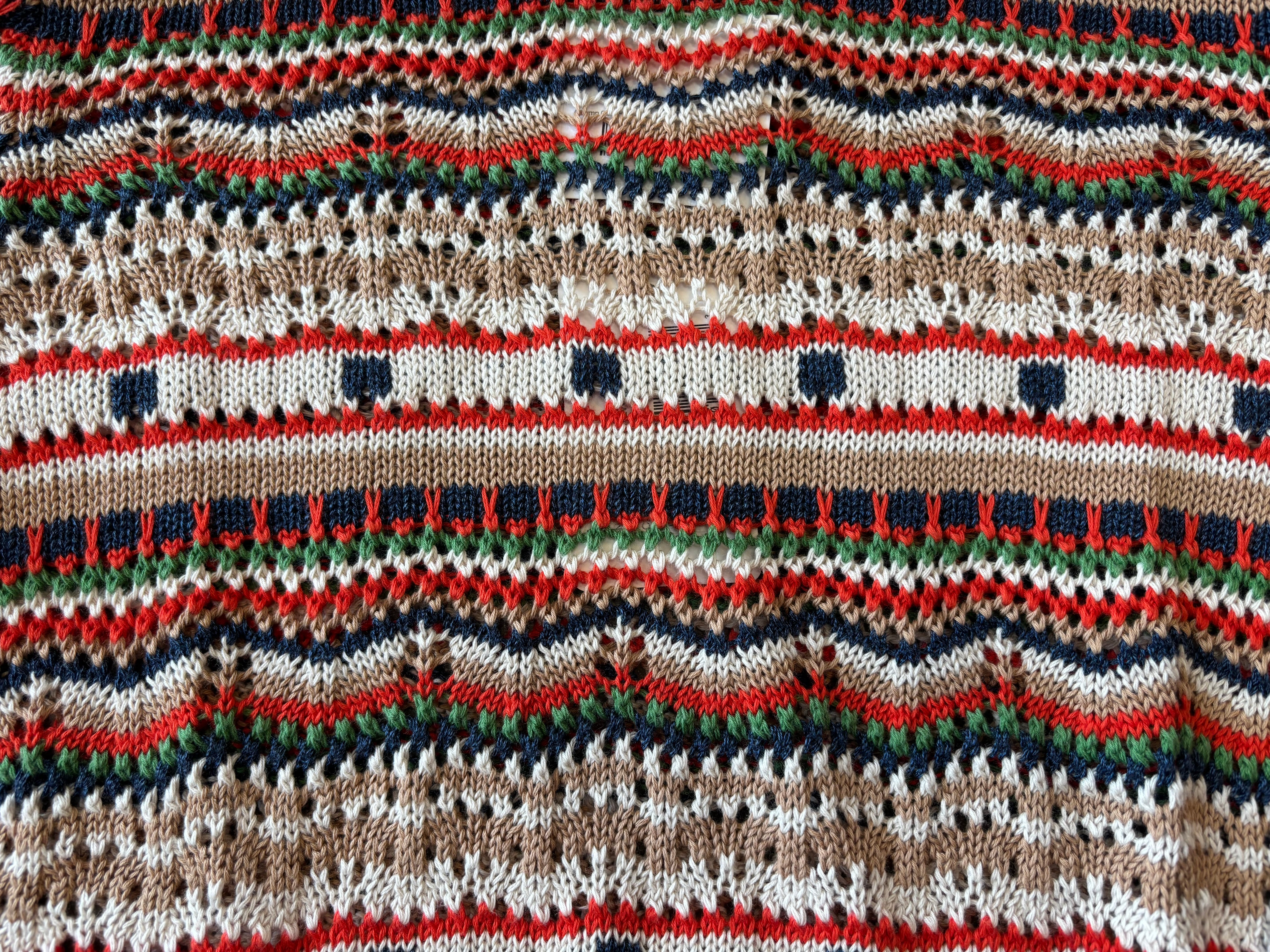 Autumn Cashmere - Pointelle Multi Stripe Crew / Natural Camel