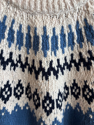 Autumn Cashmere - Chunky Fair Isle Crew / Bluestone