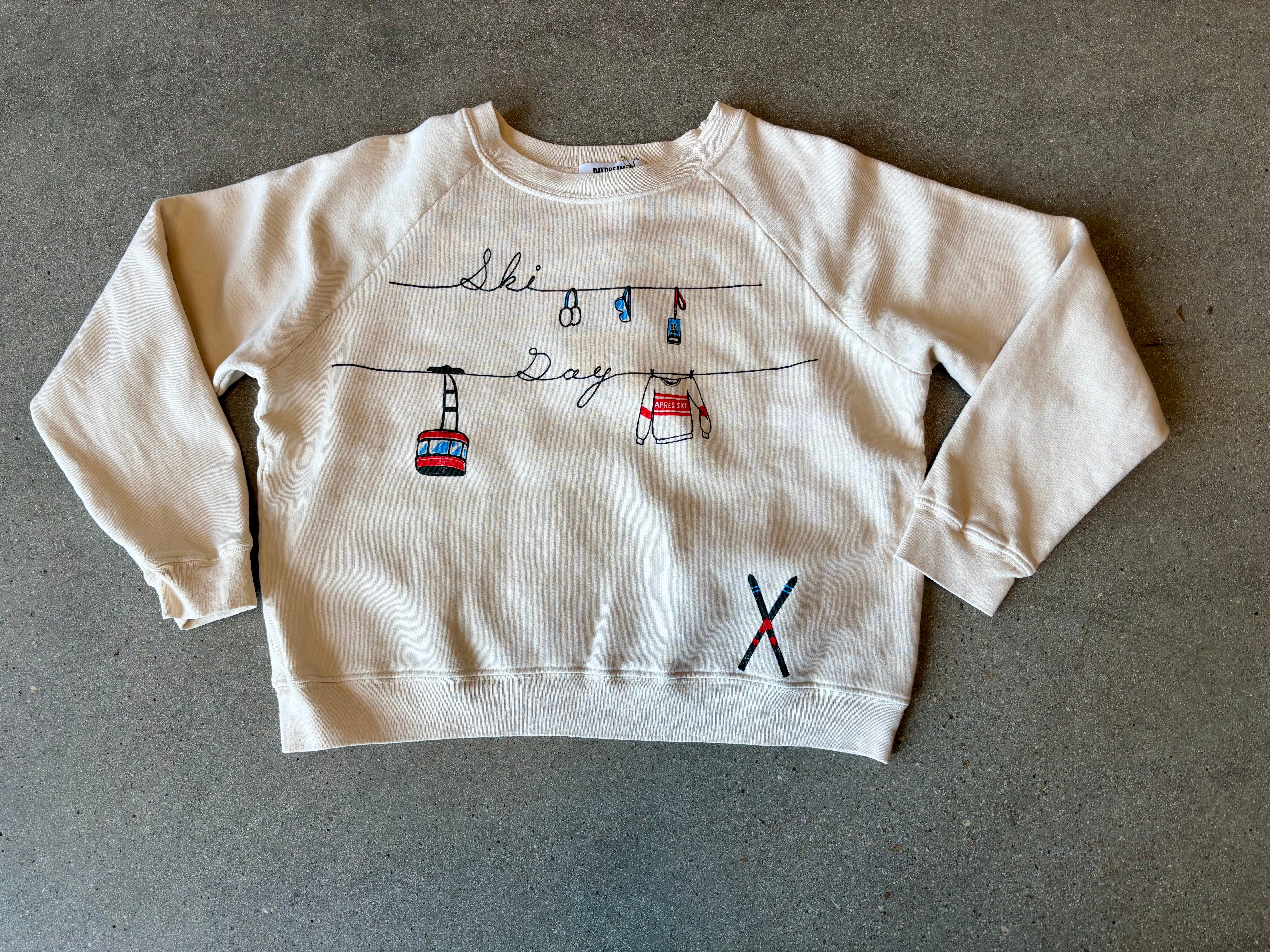 Daydreamer - Ski Day Raglan Sweatshirt / Dirty White