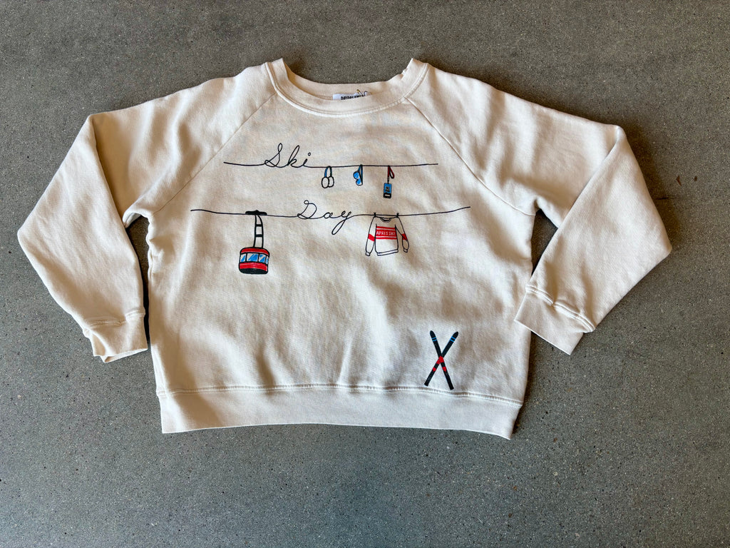 Daydreamer - Ski Day Raglan Sweatshirt / Dirty White