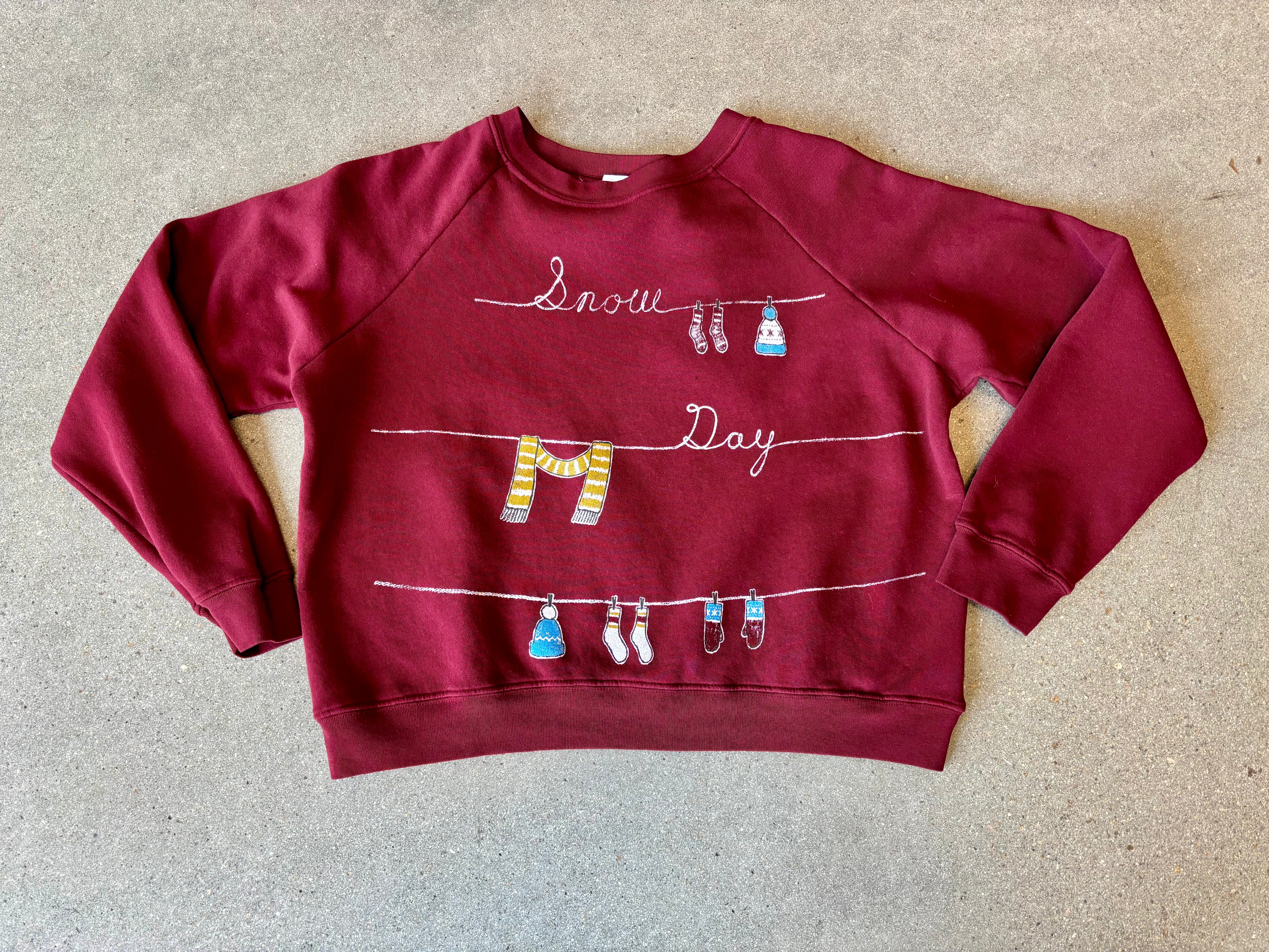 Daydreamer - Snow Day Raglan Sweatshirt / Dark Cherry