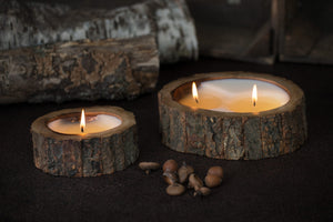 Himalayan Handmade Candles - Medium Irregular Shape Tree Bark Pot