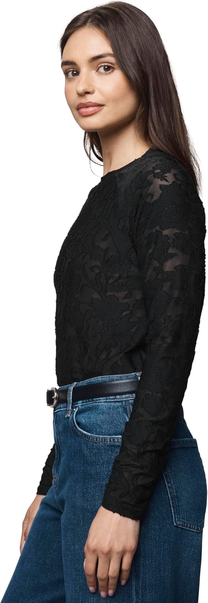 Splendid - Cecelia  Floral Long Sleeve Tee / Black