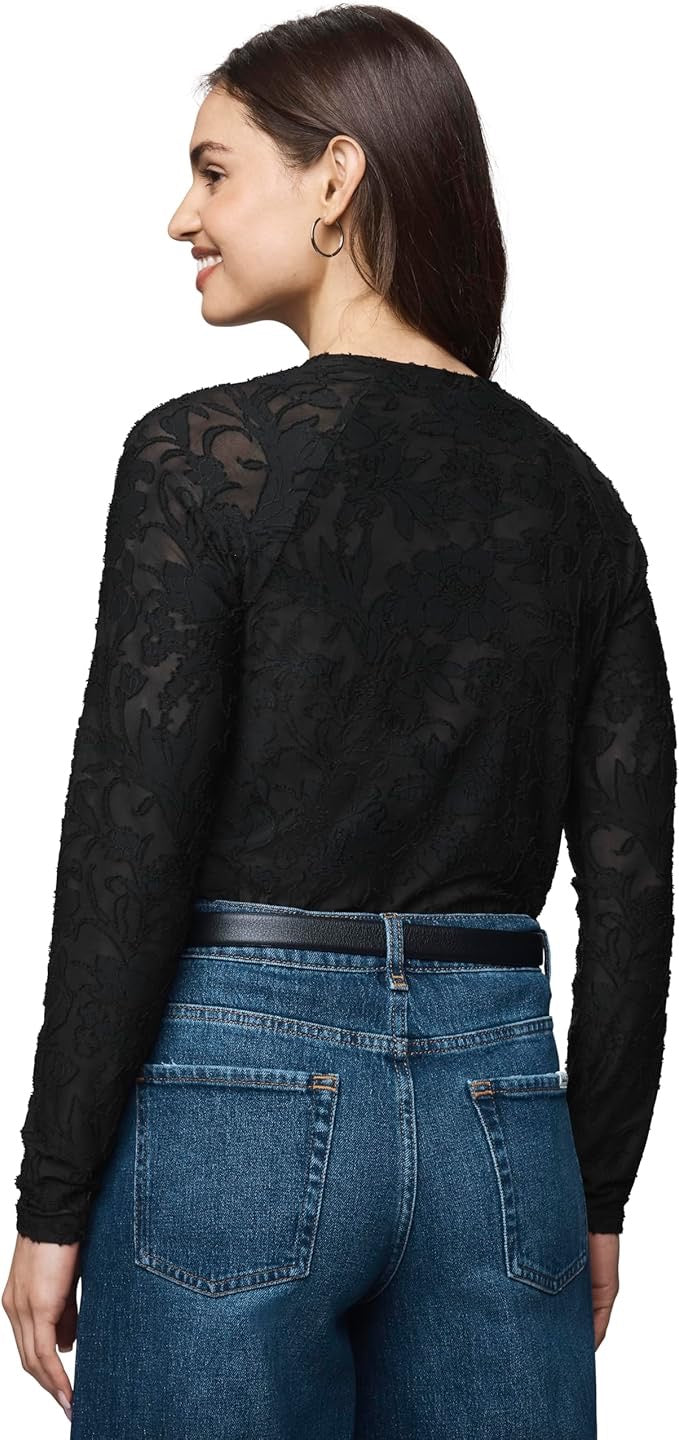 Splendid - Cecelia  Floral Long Sleeve Tee / Black