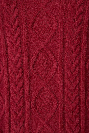 PJ Salvage - Chenille Cozy Cable Quarter Half Zip / Port