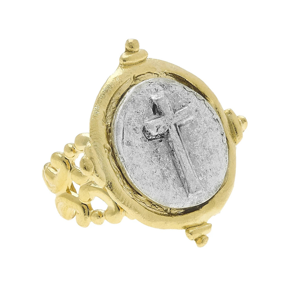 Susan Shaw - Mixed Metal Cross Ring