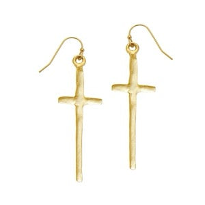 Susan Shaw - Tall Cross Earrings
