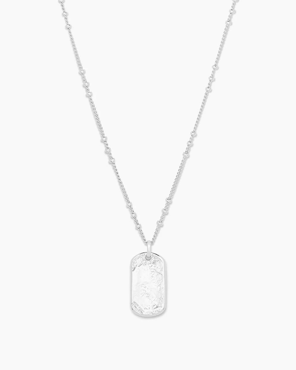 Gorjana - Griffin Dog Tag Necklace / Silver Plated
