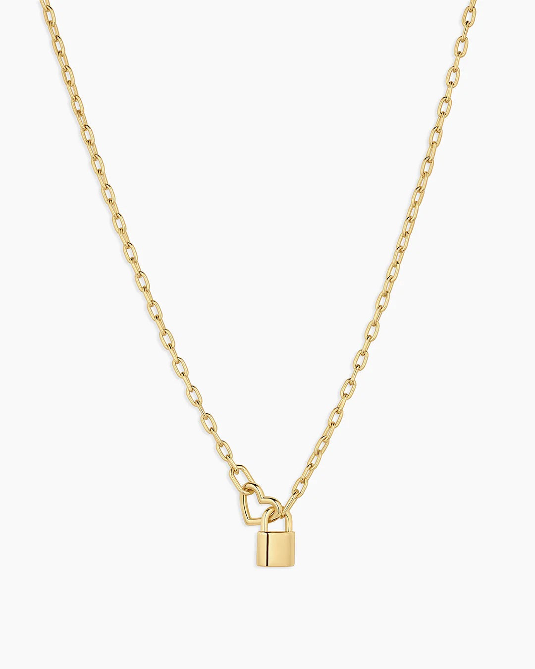 Gorjana - Heart Padlock Interlocking Necklace / 18k Gold Plated