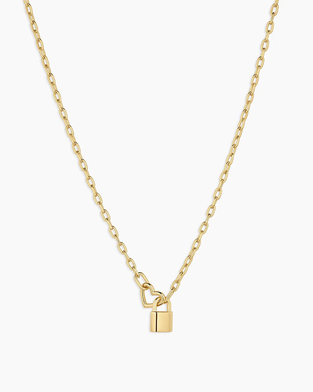 Gorjana - Heart Padlock Interlocking Necklace / 18k Gold Plated