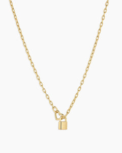 Gorjana - Heart Padlock Interlocking Necklace / 18k Gold Plated