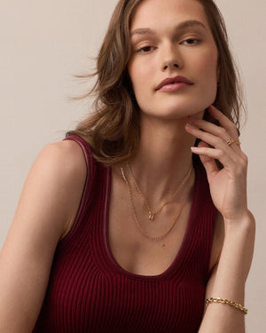 Gorjana - Heart Padlock Interlocking Necklace / 18k Gold Plated