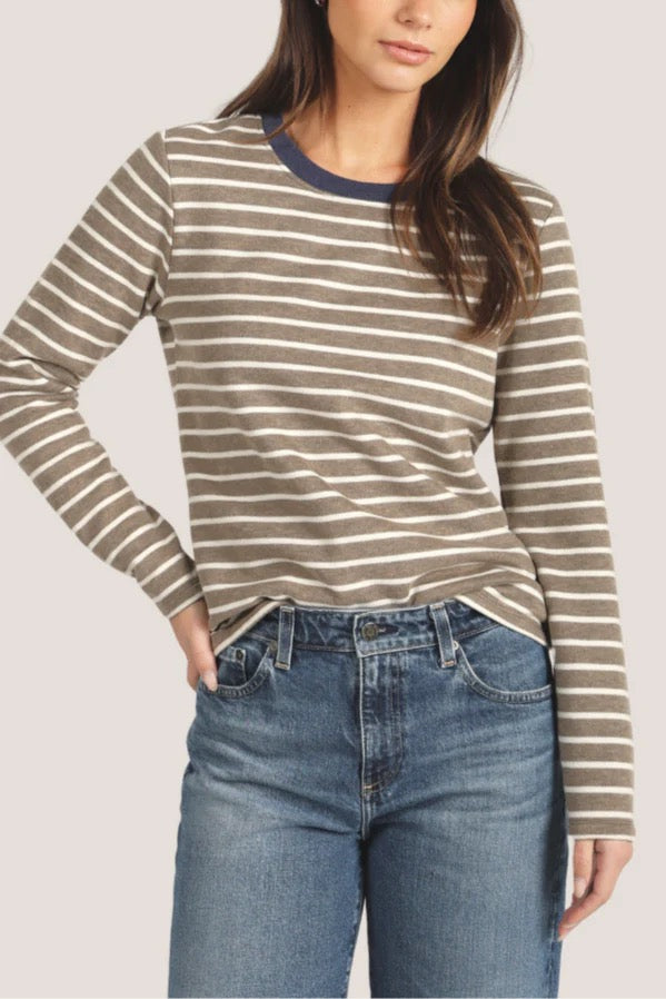 Dylan - Charlie Stripe Crewneck / Olive
