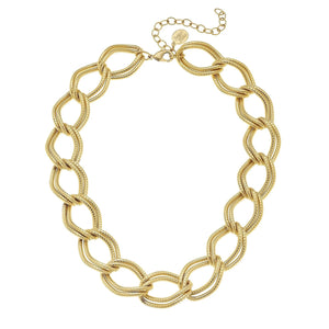Susan Shaw -Double Loop Chain Necklace / Gold