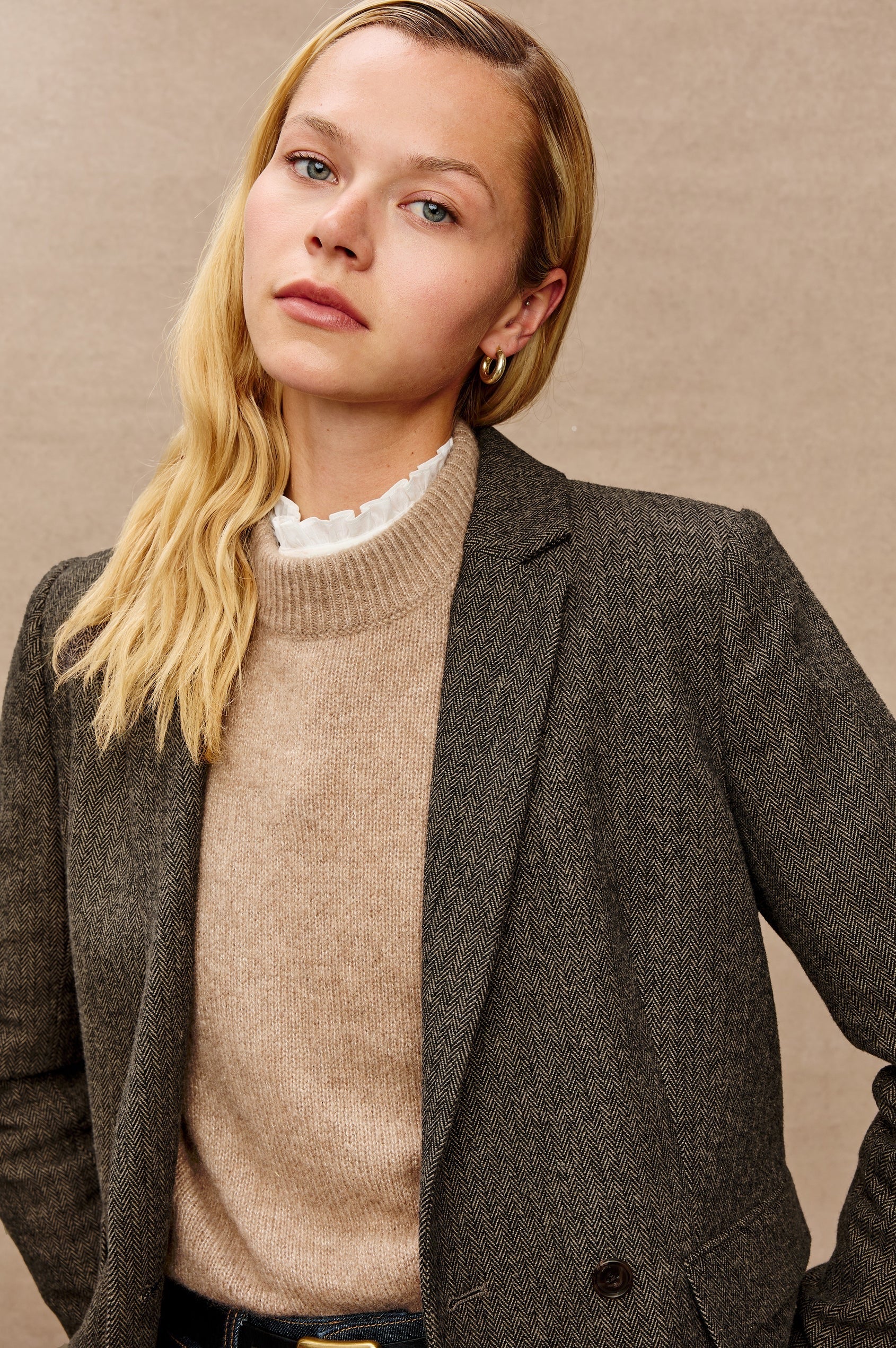 Rails - Jac Blazer / Camel and Black Herringbone