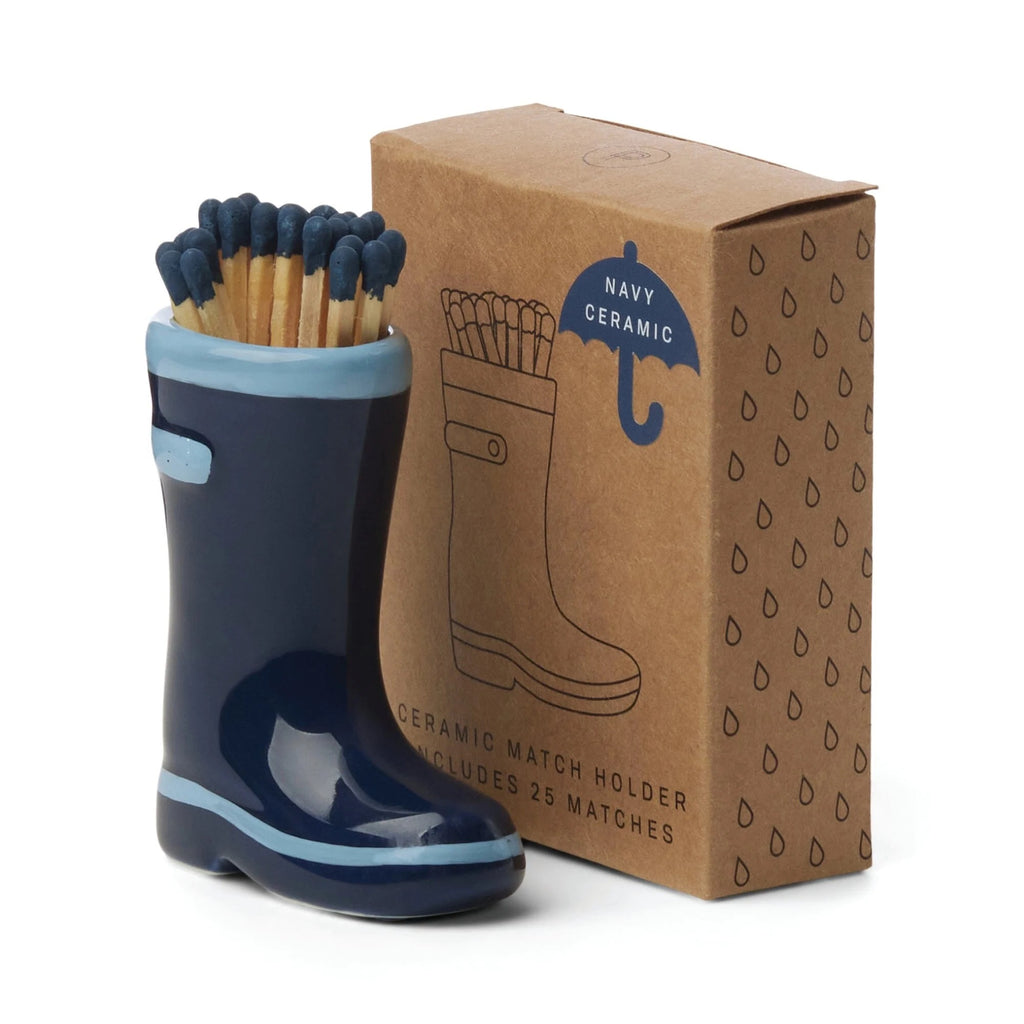 Paddywax - Wellington Boot Match Holder / Navy
