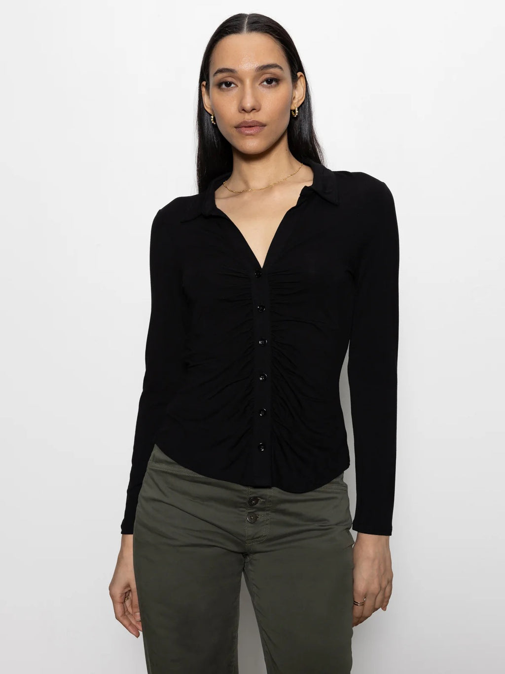 Sanctuary - Dreamgirl Lace Button Up / Black