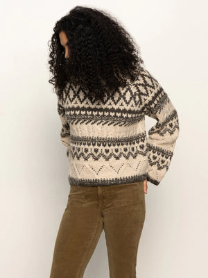 Sanctuary - Fairisle Crew Neck Sweater / Light Oak Multi