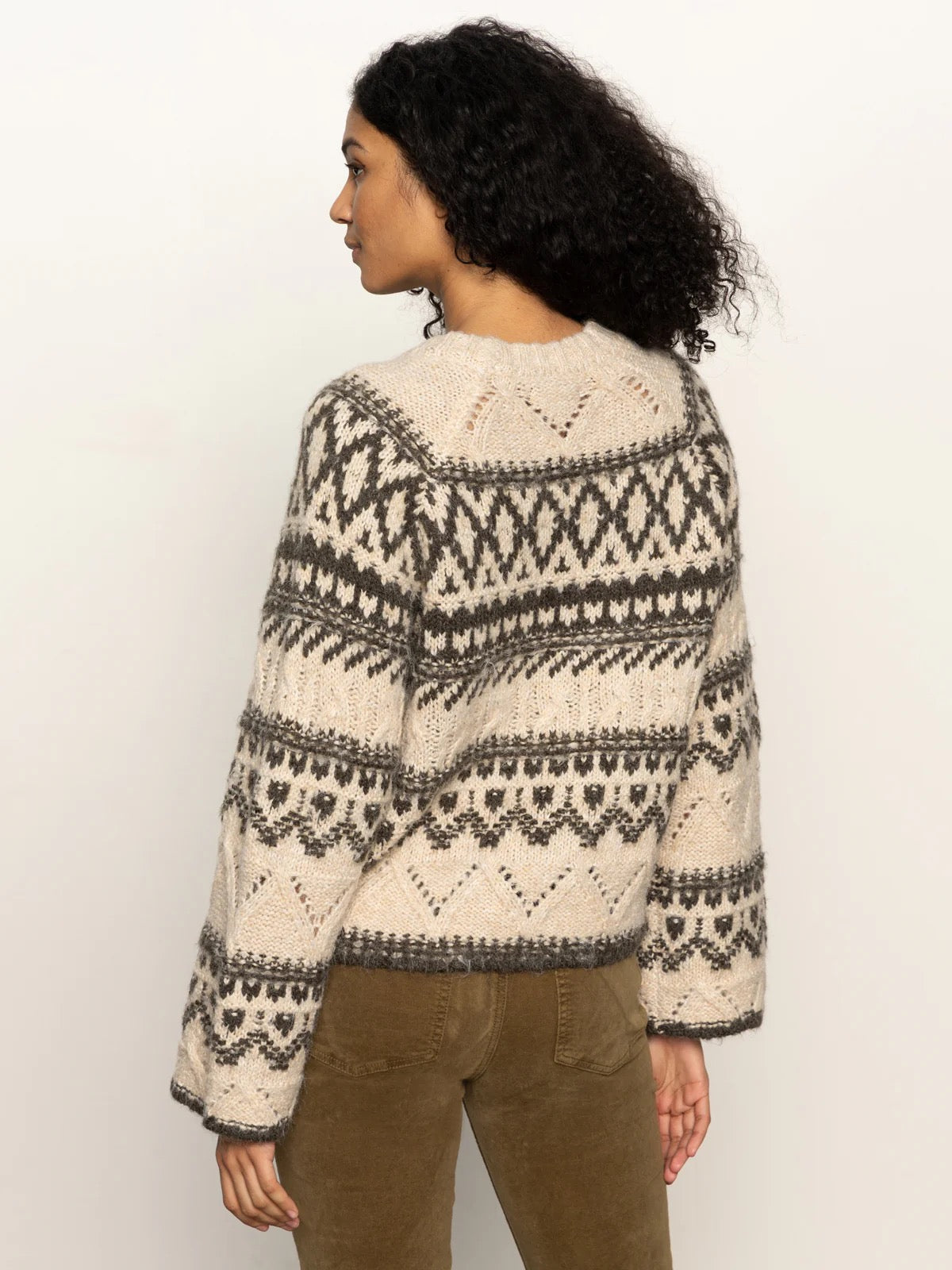 Sanctuary - Fairisle Crew Neck Sweater / Light Oak Multi