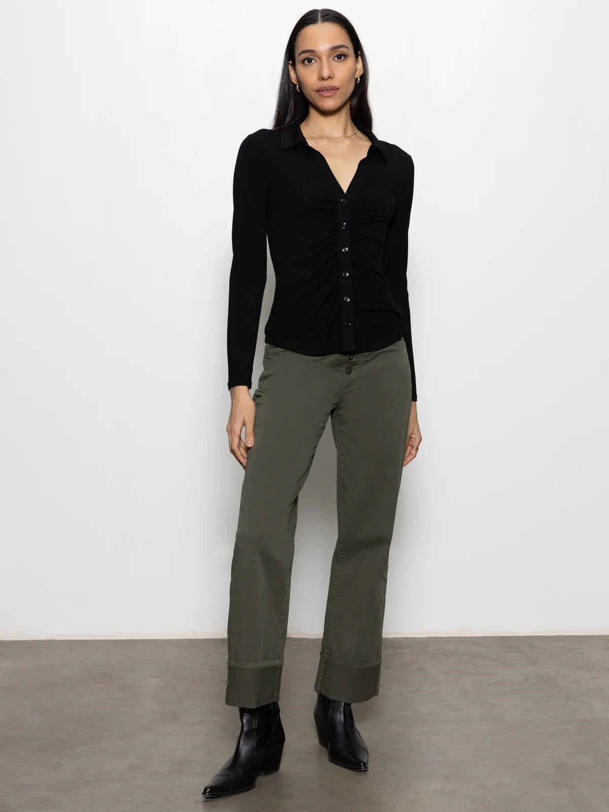 Sanctuary - Dreamgirl Lace Button Up / Black