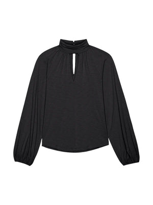 Nation - Rosalie Keyhole Blouse / Jet Black