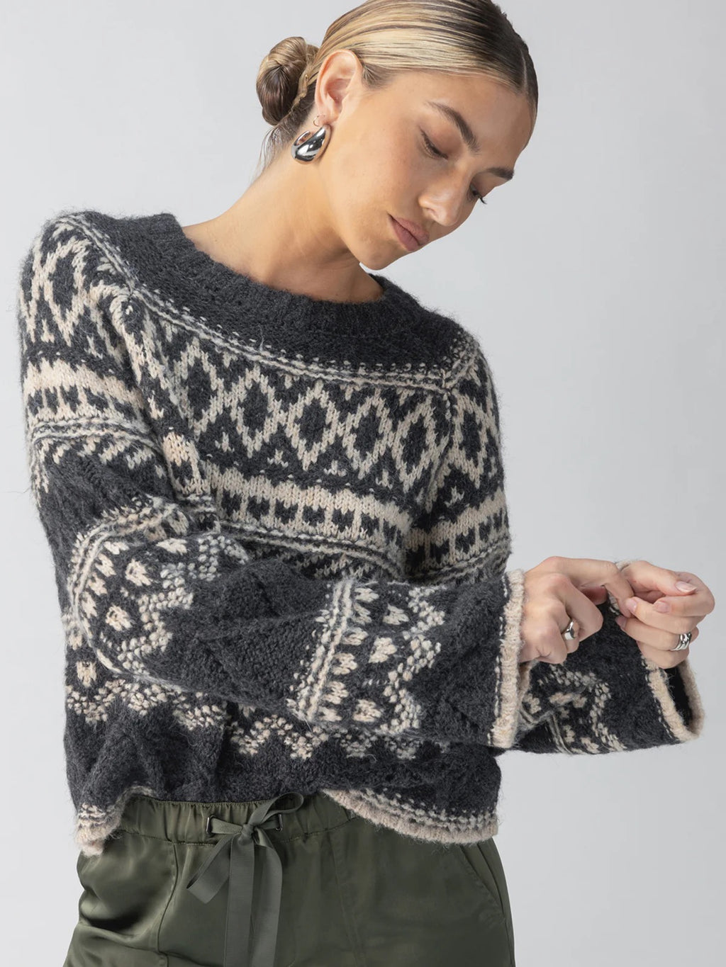 Sanctuary - Fairaisle Crewneck Sweater / Heather Ash Multi