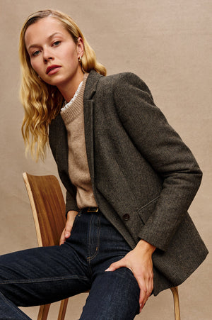 Rails - Jac Blazer / Camel and Black Herringbone