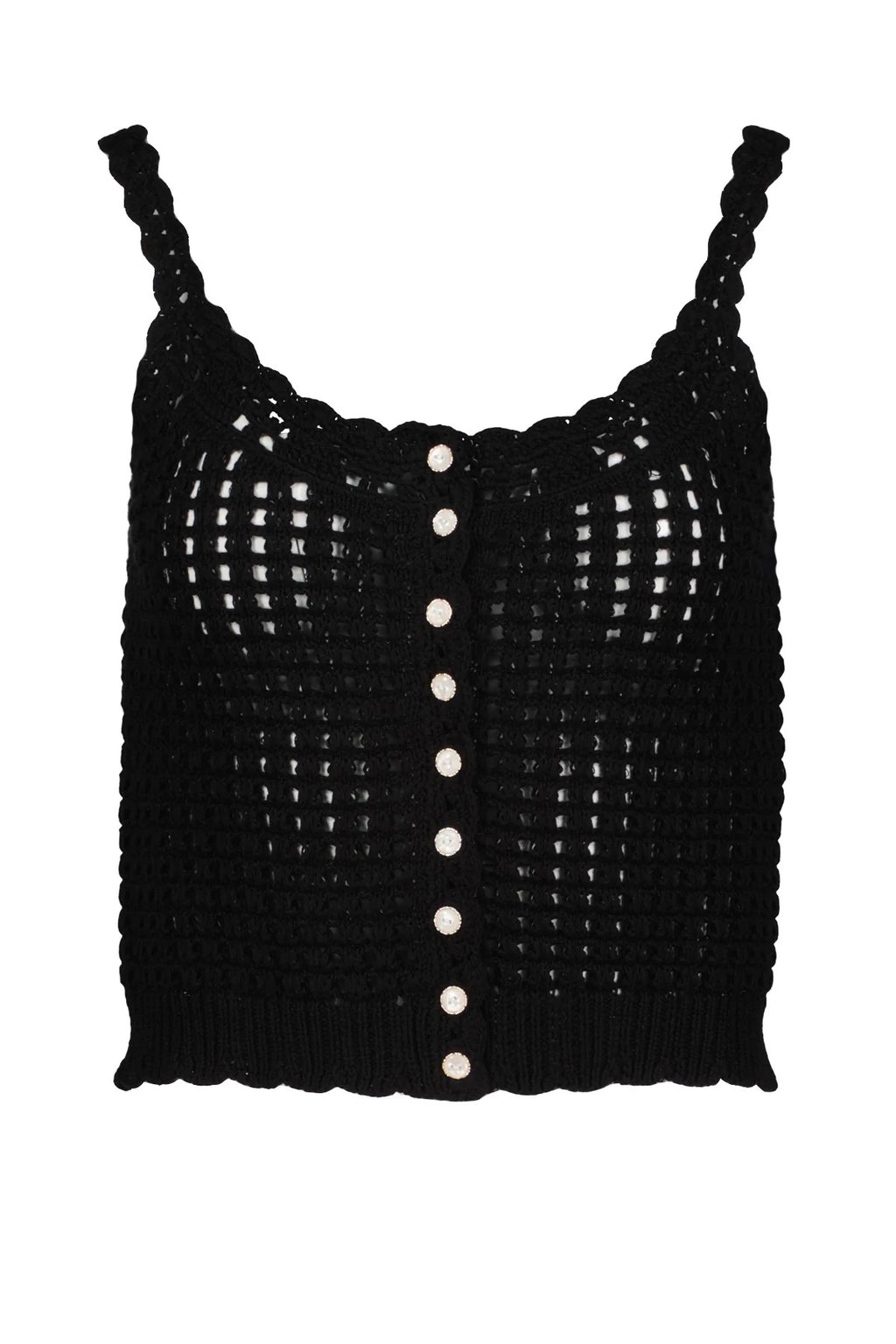 Bishop + Young - Keena Open Crochet Sweater Tank / Black