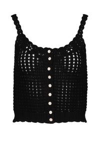 Bishop + Young - Keena Open Crochet Sweater Tank / Black